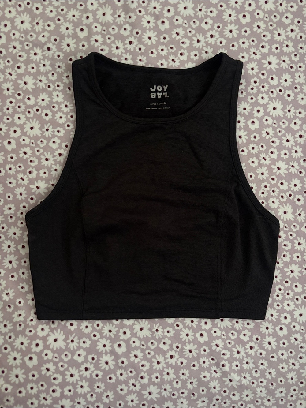 JoyLab Black High-Neck Crop Tank